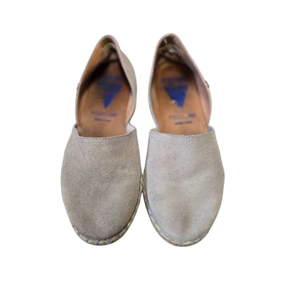 Verbenas Gray Suede Espadrille Loafers Sz 39 Slip-On Casual Flats